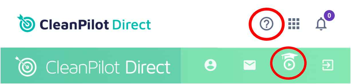 Help menu in CPDirect